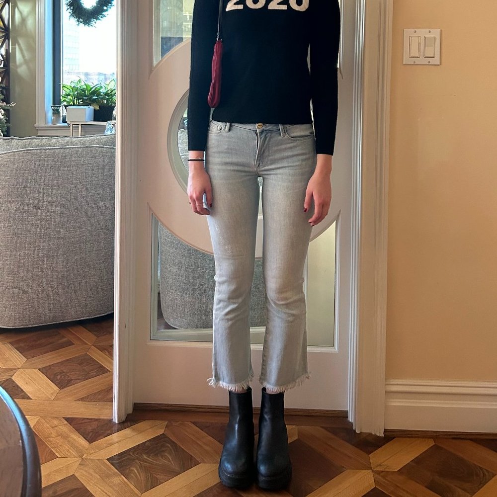 FRAME Cropped Mini Bootcut Light Wash Jeans